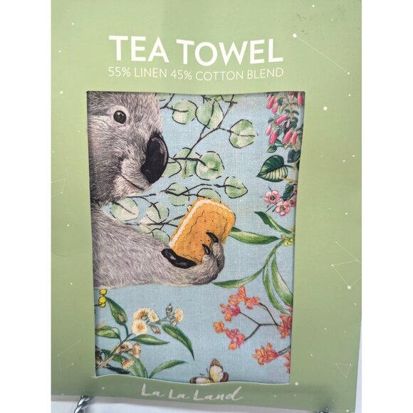 La La Land Tea Towel "Tea Time Koalas" Linen and Cotton Blend - Picture 2 of 6